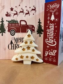 ΧΡΙΣΤΟΥΓΕΝΝΙΑΤΙΚΟ ΔΕΝΤΡΟ ΜΕ ΧΕΙΡΟΠΟΙΗΤΑ ΑΝΑΓΛΥΦΑ ΑΣΤΕΡΙΑ ΑΠΟ ΚΕΡΙ